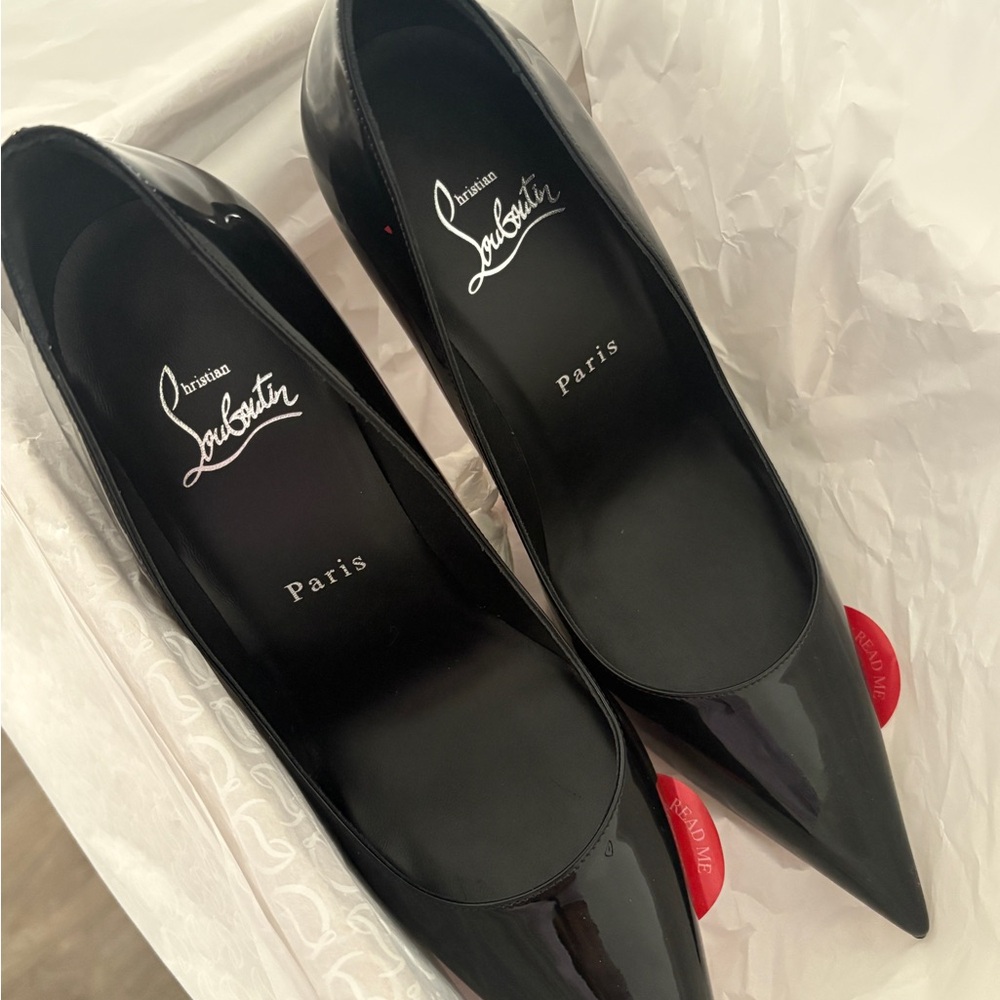 Christian Louboutin Glossy Black Heels with Red Soles Miss Z